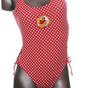 Disney Winnie The Pooh Swim Suit 1 Pc. Red w/ White Polka Dots NWT New 5/6